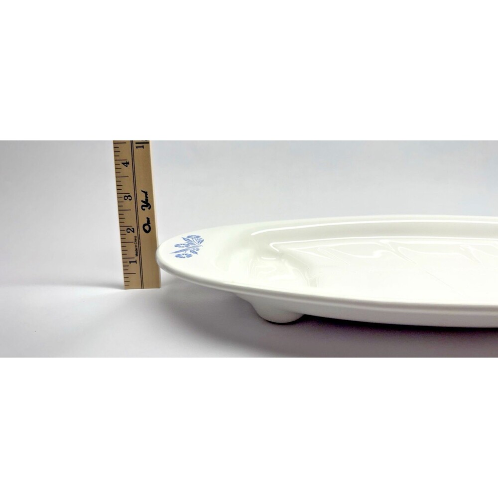 Corning Ware Blue Cornflower P-19 Divided Platter Serving Tray MCM Vintage - Picture 5 of 7